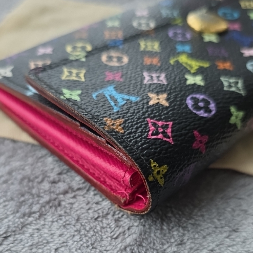 Louis Vuitton Black Murakami Multicolor Monogram Wallet